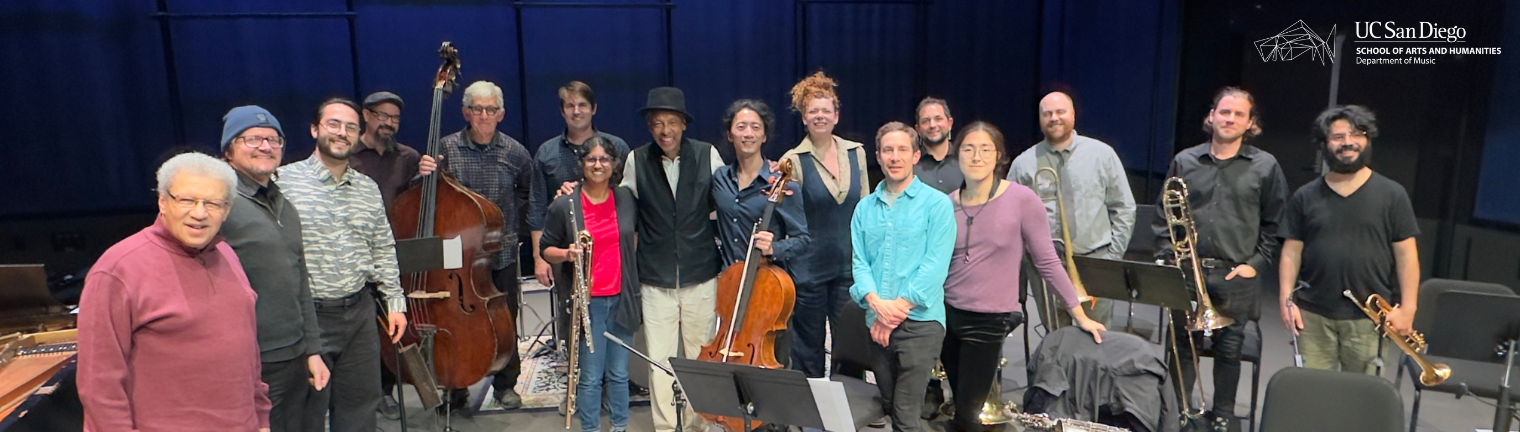 Ensemble group photo with composer Henry Threadgill